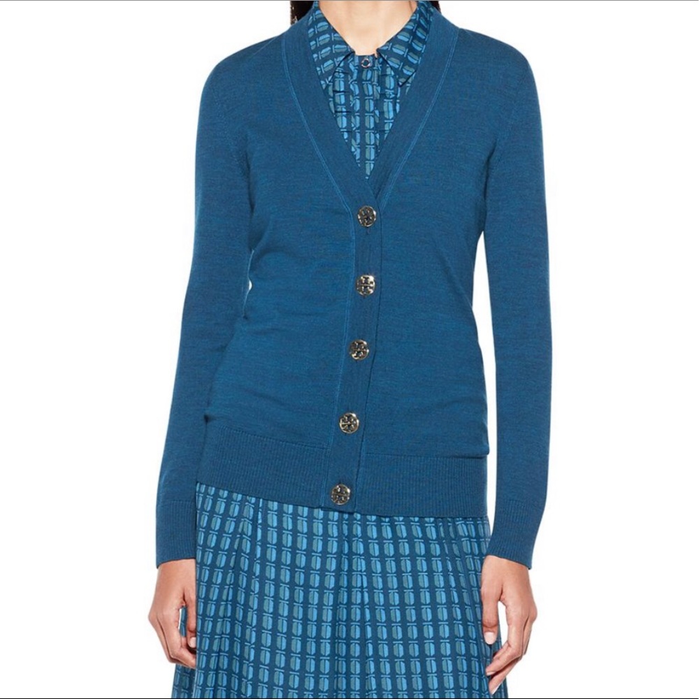 Tory Burch Simone Sweater Teal